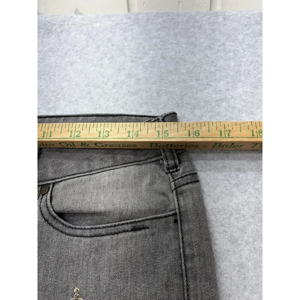 Sundance Jeans Womens 29x26 Gray Charcoal Wash Primrose Sequin Skinny Stretch